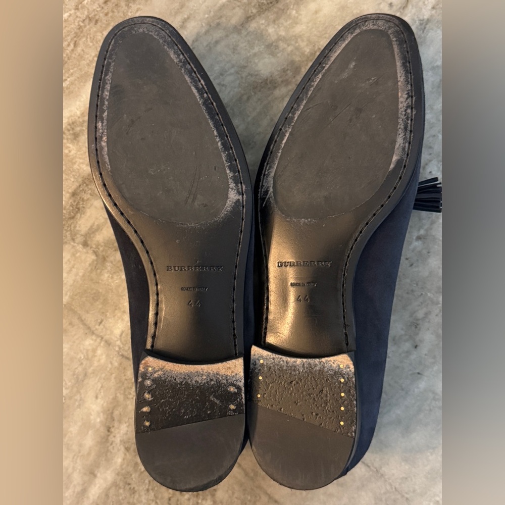 BURBERRY PRORSUM NAVY BLUE SUEDE TASSEL LOAFERS SLIPPERS 44 / 11 US $1000 - Picture 9 of 12